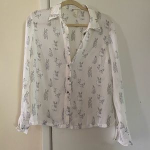 Size 8 button down bunny shirt perfect condition not sure if ever worn